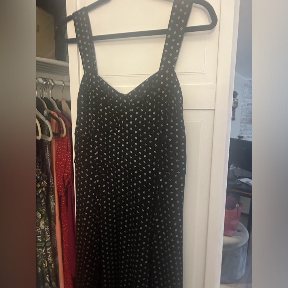 Nine Britton Black Midi Dress with slit at knee
